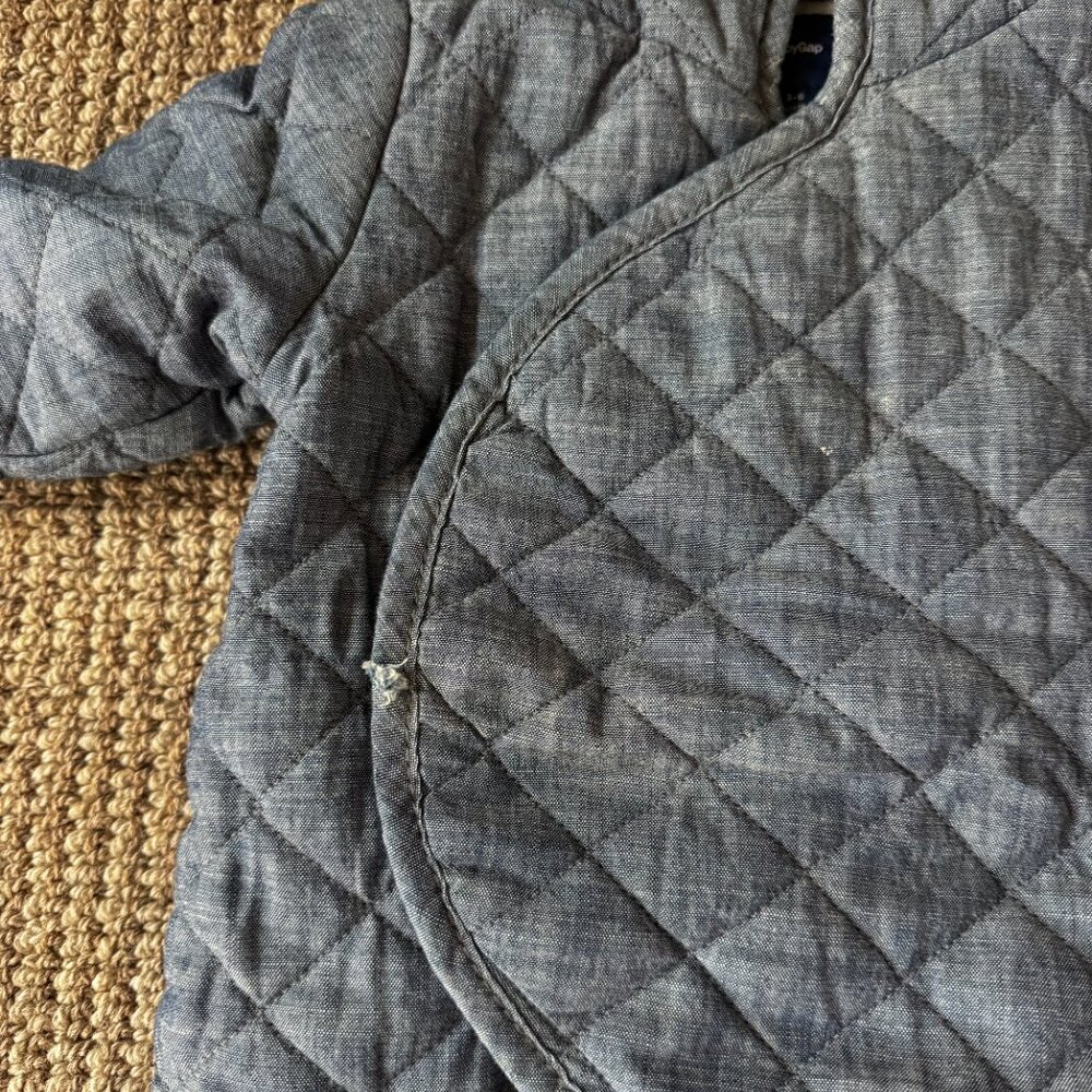 Baby Gap Chambray Quilted Hooded Bunting | 3–6 Months - Picture 4 of 4